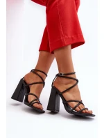 Moderní sandály na podpatku černé Josette Moderní sandály na podpatku černé Josette