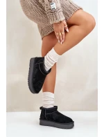 Dámské semišové sněhule na platformě černé Nereviana