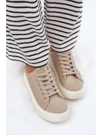 Dámské Textilní Tenisky Na Platformě Big Star RR274465 Béžové Dámské Textilní Tenisky Na Platformě Big Star RR274465 Béžové