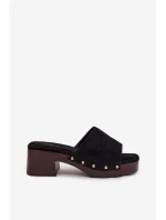 Dámské sandály na klíně s zlatými přezkami Černé Davessa