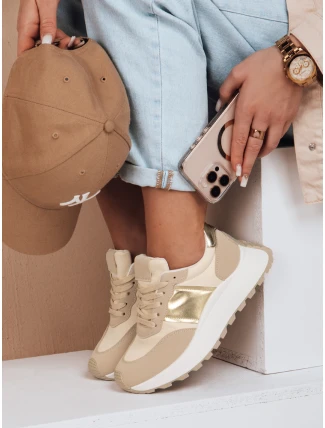 Dámské tenisky s plochou podrážkou NEWSTREET beige FashionStreet ZY0613