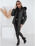 Dámská zimní prošívaná bunda s kapucí LOVELINA černá FashionStreet TY4981