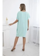 Šaty s kapsami a přívěskem světle mátová