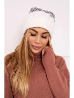 Fleecová čepice Alice K248 bílá+šedá Fleecová čepice Alice K248 bílá+šedá