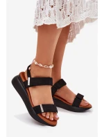 Dámské Sandály Na Klínu Černé Monera