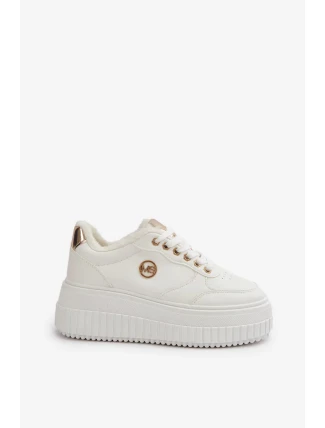 Tenisky Sportovní Boty Dámské Zateplené Na Masivní Podešvi Bílé Ardiela