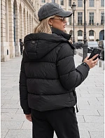 Dámská zimní prošívaná bunda s kapucí, černá, FashionStreet TY5747