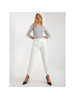 Ecru klasické látkové kalhoty Giulia s délkou ke kotníkům (DHJ-SP-12787.21X)