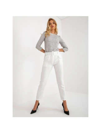 Ecru klasické látkové kalhoty Giulia s délkou ke kotníkům (DHJ-SP-12787.21X)