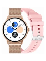 Dámské chytré hodinky GRAVITY GT12-3 Pink Silicone Strap + Rose Gold Bracelet Dámské chytré hodinky GRAVITY GT12-3 Pink Silicone Strap + Rose Gold Bracelet