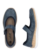 Dámská pohodlná prolamovaná obuv na suchý zip modrá Rieker N4299-14