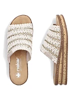 Dámské žabky na podpatku béžové Rieker 629X8-60