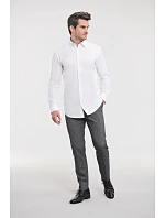 Russell Athletic 964M Kontrastní košile s dl. rukávem vzor rybí kost 11.964M white/silver/convoy grey Russell Athletic 964M Kontrastní košile s dl. rukávem vzor rybí kost 11.964M white/silver/convoy grey