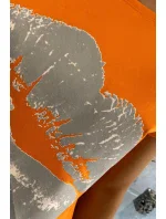 Halenka s potiskem rtů oranžová Halenka s potiskem rtů oranžová