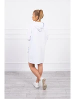 Šaty s kapucí bílé
