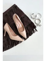 Lakované Eko Kožené Dámské Lodičky S Špičatými Nosky Béžové Jadira