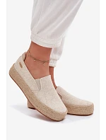 Dámské espadrilky na platformě Big Star TT274089 Béžové