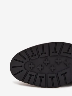 Pánské kožené zateplené kotníkové boty Big Star na zip – černé