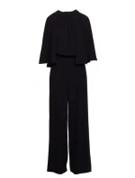 S397 Kombinéza s širokými rukávy a rozdělenými zády - černá
