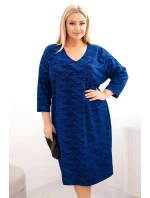 Dámské šaty z žoržetu Plus Size s výstřihem do V chabrová Dámské šaty z žoržetu Plus Size s výstřihem do V chabrová