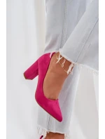 Dámské Lodičky Na Klínku Eko Velur Fuchsie Florena