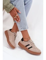 Semišové dámské tenisky na platformě béžové Elivienne