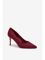 Dámské lodičky s eko semišem bordové Elvessa