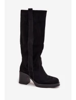 Dámské zimní kozačky na masivním podpatku černé Sanelle Dámské zimní kozačky na masivním podpatku černé Sanelle