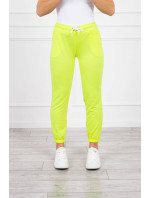 Bavlněné kalhoty žluté neonové barvy