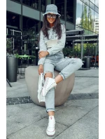 Dámské vysoké textilní tenisky na platformě Big Star LL274185 Bílá Dámské vysoké textilní tenisky na platformě Big Star LL274185 Bílá