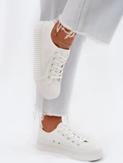 Dámské plátěné tenisky na platformě Big Star – bílé