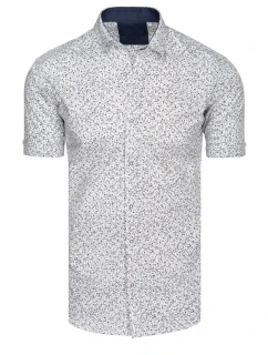 Pánská bílá košile s krátkým rukávem FashionStreet KX1059