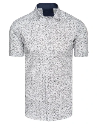 Pánská bílá košile s krátkým rukávem FashionStreet KX1059