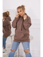 Zateplená mikina s polovičním zipem mocca