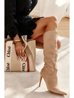 Klasické Semišové černé Boty Na Béžový Ameya