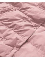 Růžová krátká zimní bunda s vysokým stojáčkem (5m729-46)