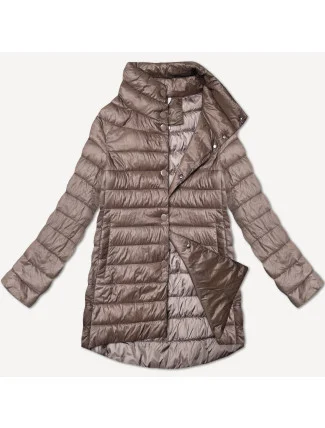 Hnědá dámská prošívaná bunda se stojáčkem Minority (P3-6908-305)