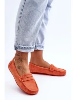 Dámské semišové mokasíny pomerančové Lenvie