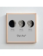 Personalizovaný magický fotoobraz v rámu - čtverec 20x20 - měsíční fáze rodiny Personalizovaný magický fotoobraz v rámu - čtverec 20x20 - měsíční fáze rodiny