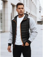 Pánská světle šedá prošívaná bunda FashionStreet TX4393 Pánská světle šedá prošívaná bunda FashionStreet TX4393