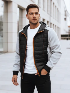 Pánská světle šedá prošívaná bunda FashionStreet TX4393