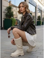 FashionStreet béžové dámské boty ZY1272 FashionStreet béžové dámské boty ZY1272