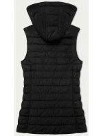 Černá dámská prošívaná vesta s kapucí J style (16M9152-392)