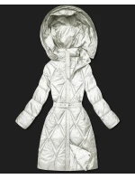 Prošívaný kabát pro přechodné období v barvě ecru s kapucí Goodlookin (Y3-9215-12)