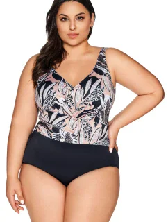 Dámské jednodílné plavky 61 black plus - AVA