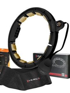 Černá/zlatá HHM13 Magnetická sada Hula Hop s počítadlem HMS + černý zeštíhlující pás BR163