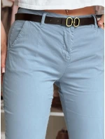 Dámské kalhoty slim fit s páskem LINESKA modrá FashionStreet UY2577