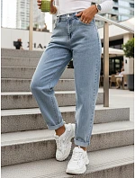 Dámské džíny balonového střihu s vysokým pasem modré FashionStreet UY2963