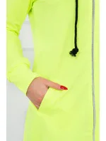 Šaty s kapucí, mikina žlutá neonová
