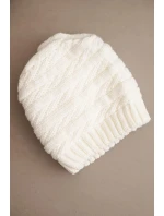 Dámská zimní čepice s klasickým žebrováním K439 ecru